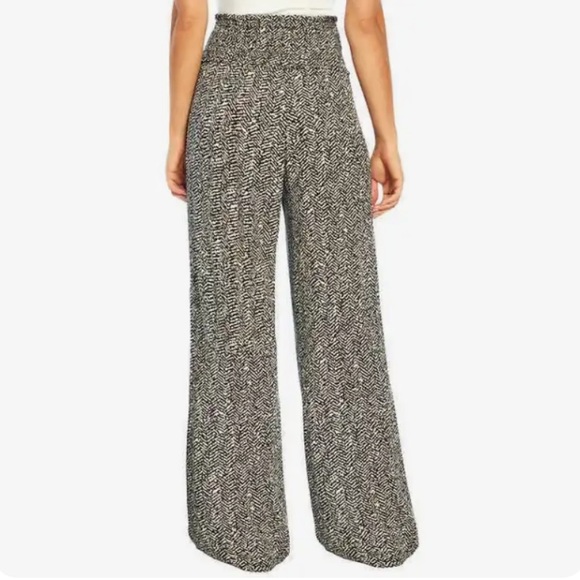 Three Dots Black Ivory Chevron Patterned High Waist Wide Leg Pants Women’s S - Picture 4 of 11